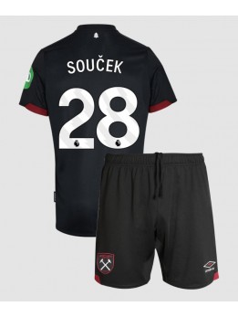 West Ham United Tomas Soucek #28 Auswärts Trikotsatz für Kinder 2024-25 Kurzarm (+ Kurze Hosen)